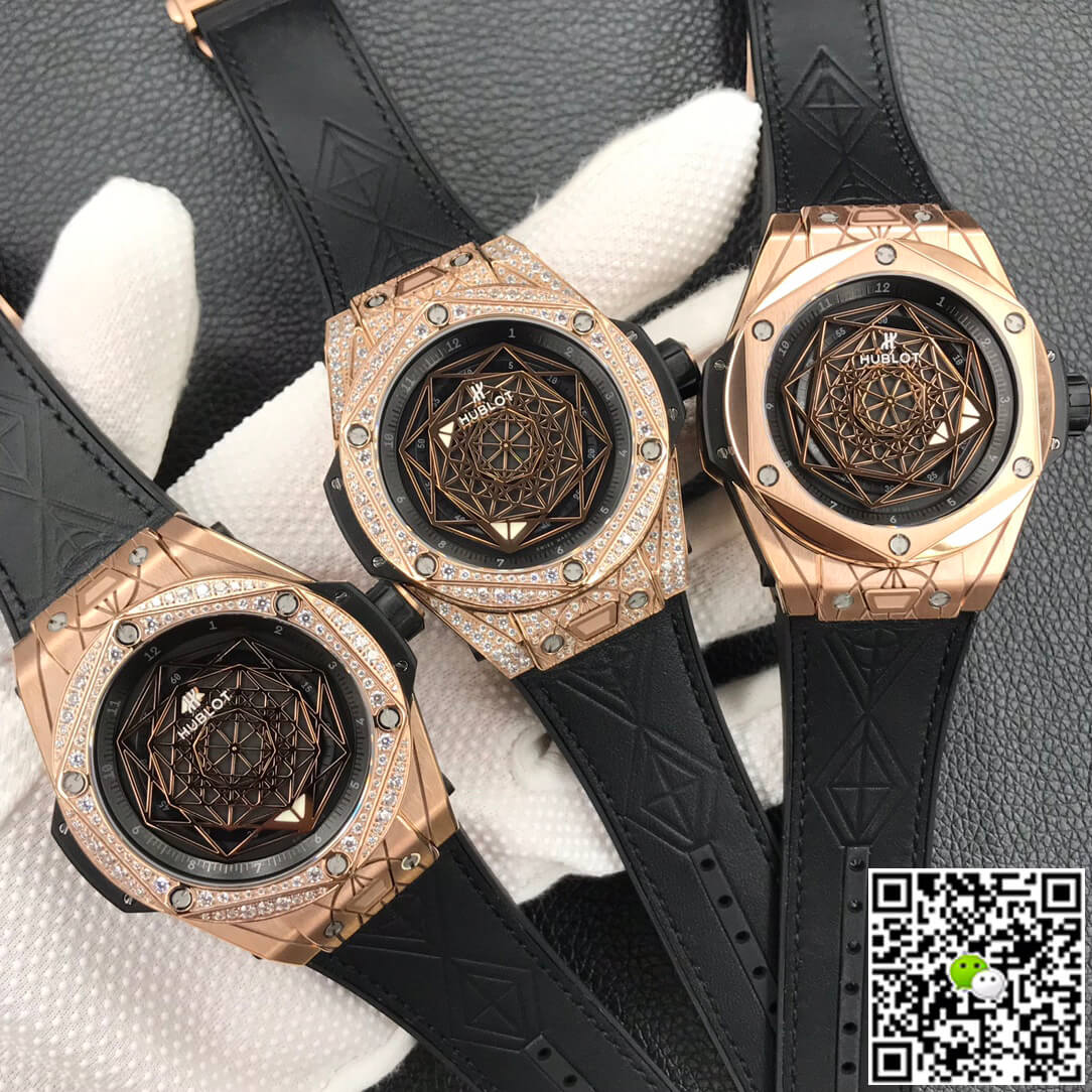 Replica Hublot Big Bang 1:1 Best Edition WWF Factory Gold Full D1am0nd Case