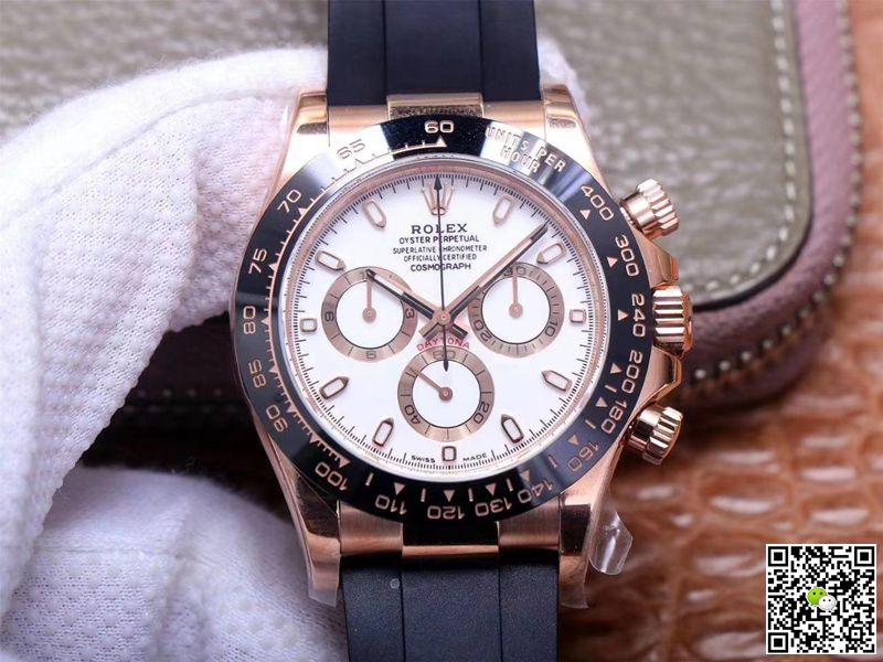R01ex Daytona Replica M116515LN-0019 1:1 Best Edition Noob Factory White Dial Swiss ETA4130