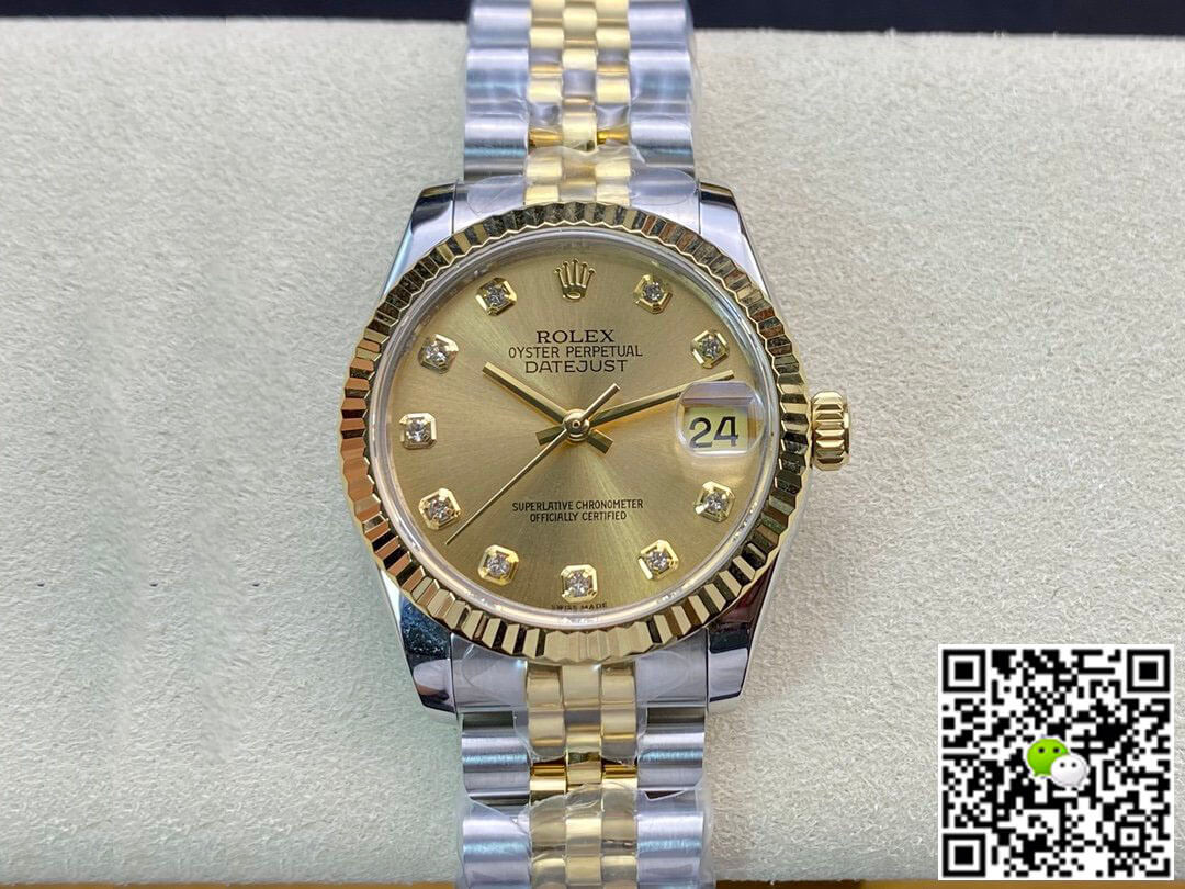 Replica R01ex Datejust M278273-0026 31MM 1:1 Best Edition EW Factory Champagne Dial