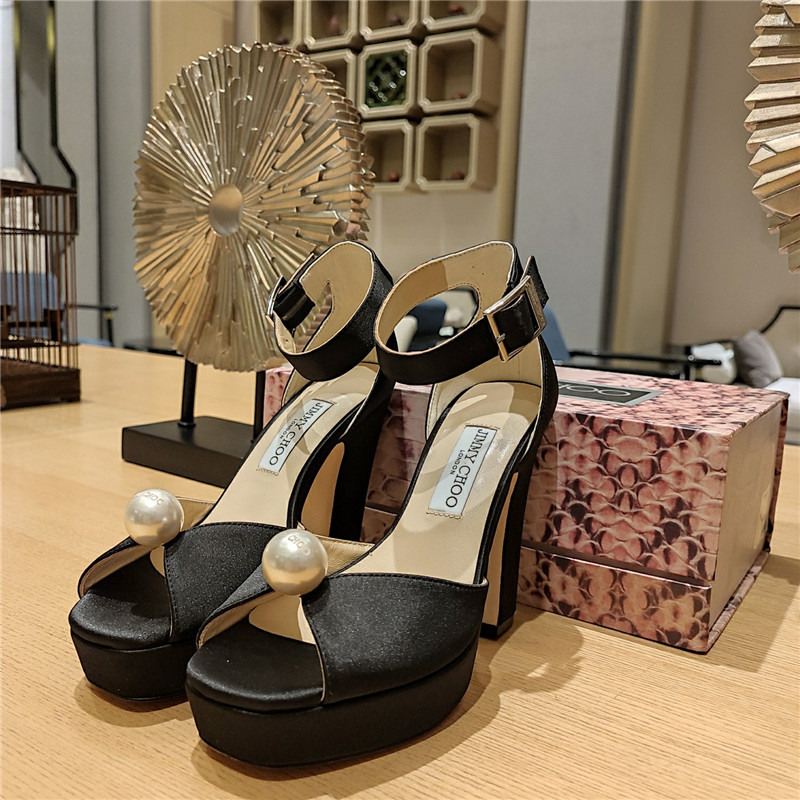 J1m*y Ch00 high heel D1am0nd chain sandals