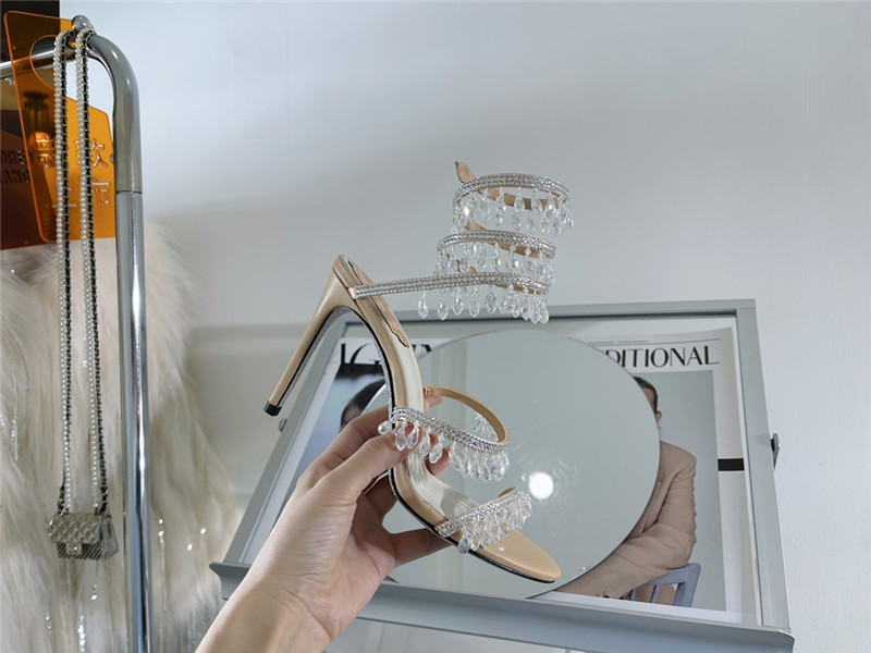 rene caovilla cleo chandelier satin sandals