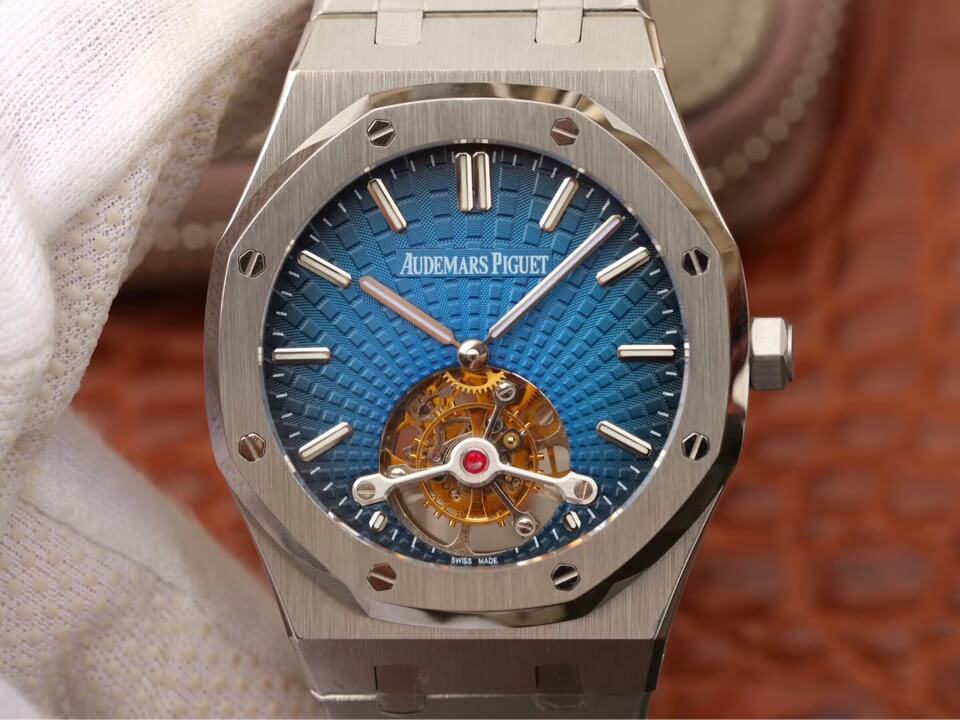 Replica Audemars P1g*et Royal Oak Tourbillon 26522TI.OO.1220TI.01 1:1 Best Edition JF Factory Smoky Blue Dial