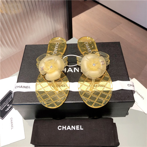 Ch**el Flat Dupes transparent sandals