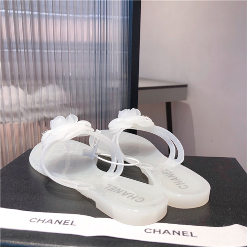 Ch**el Flat Dupes transparent sandals