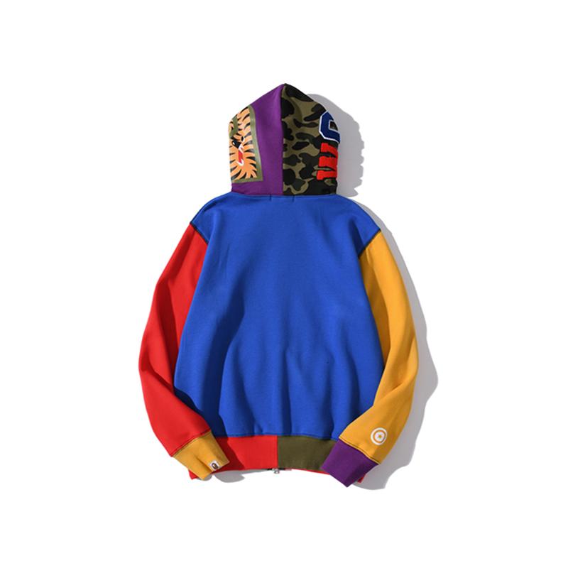 Bape Shark Color Pullover Hoodie Full Zip