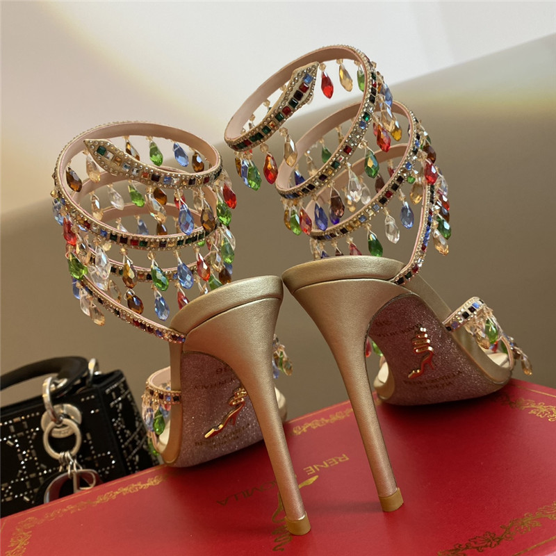 Rene Caovilla Dupe Classic snake wrap sandals