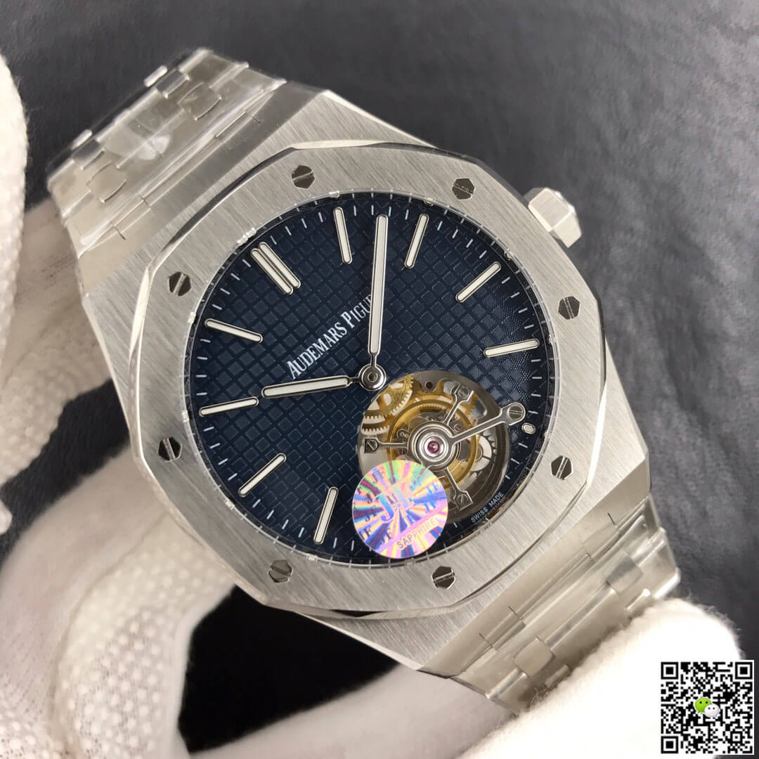 Replica Audemars P1g*et Royal Oak Tourbillon 26510ST.OO.1220ST.01 1:1 Best Edition JF Factory Blue Dial