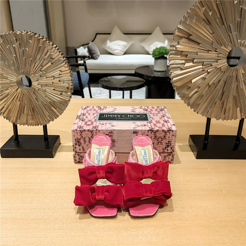 J1m*y Ch00 bow heels dupe bow crinkle sandals