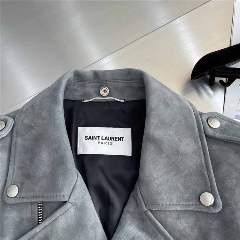 2022fw Sa1nt Lau*nt Real Leather Jacket