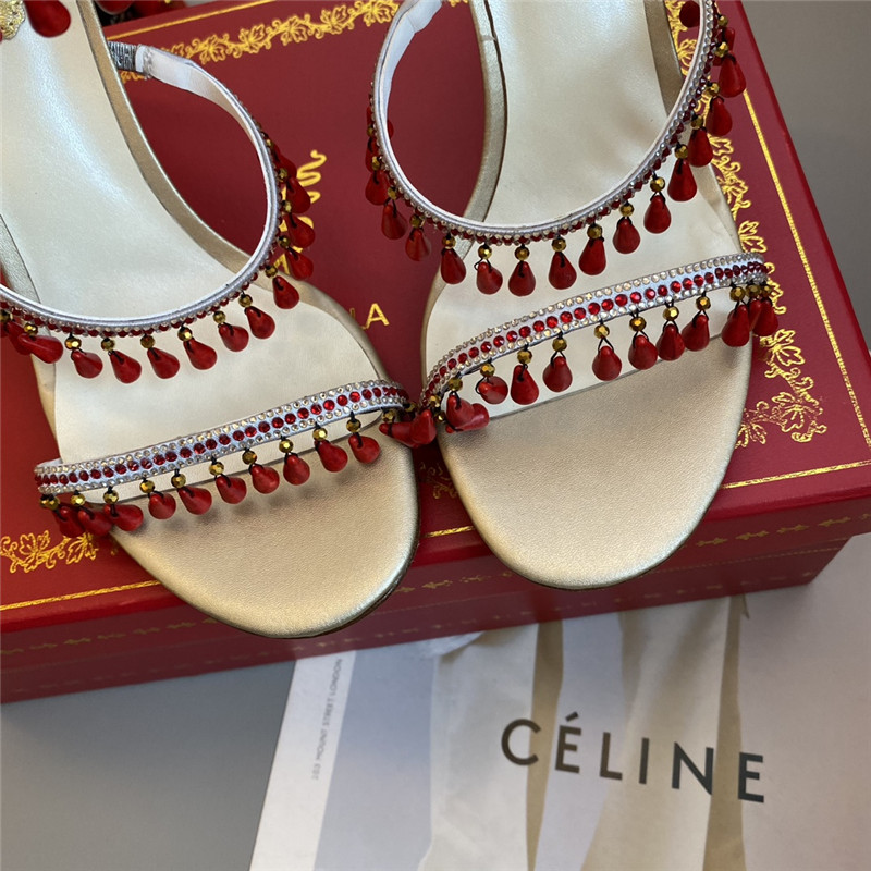 Rene Caovilla Dupe Classic snake wrap sandals