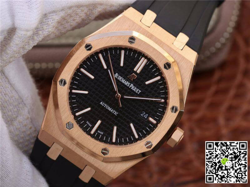 Replica Audemars P1g*et Royal Oak 15400OR.OO.D002CR.01 JF Factory 1:1 Best Edition Swiss ETA3120 Black Dial