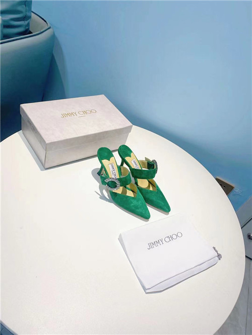 J1m*y Ch00 green heels sandals