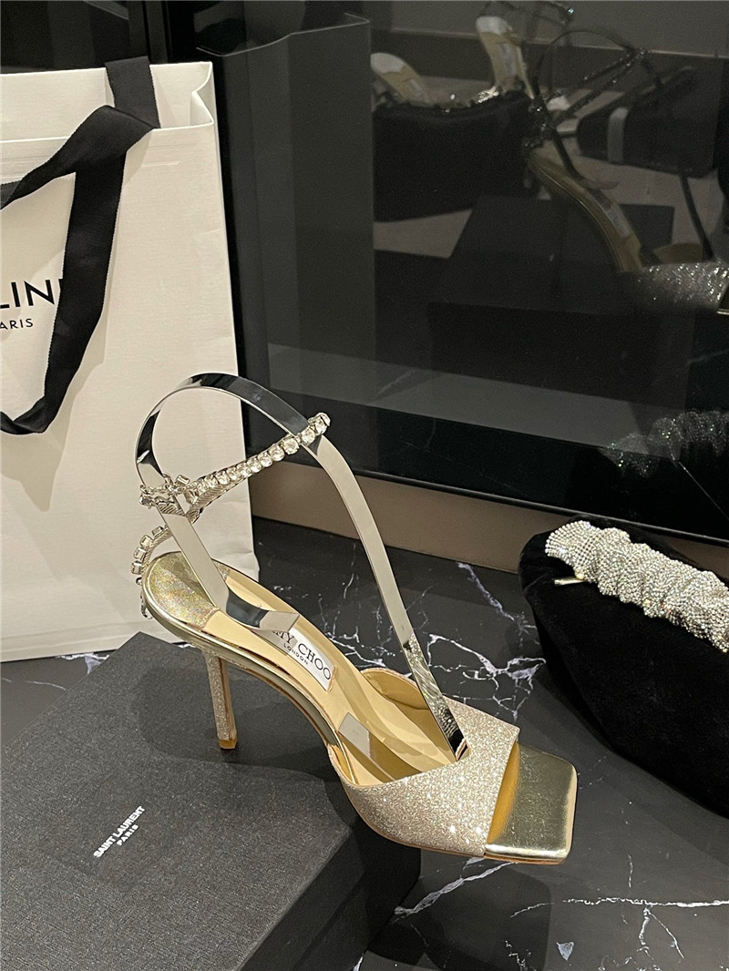 J1m*y Ch00 new ice fish mouth high-heeled sandals