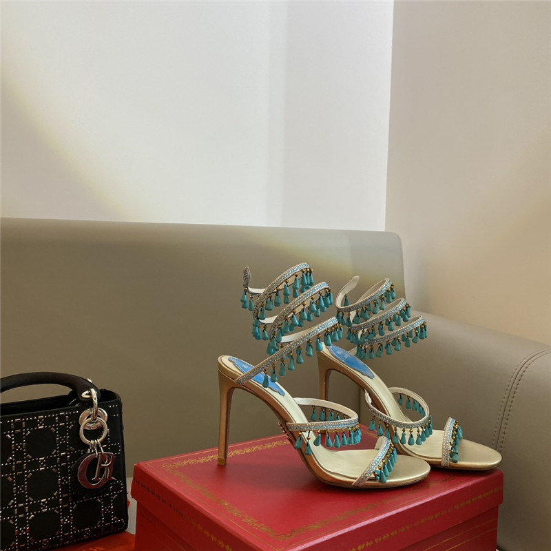 Rene Caovilla Classic Snake Wrap Sandals