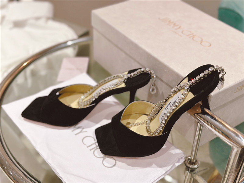 J1m*y Ch00 Pearl Heels Dupe Rhinestone Chain Heels
