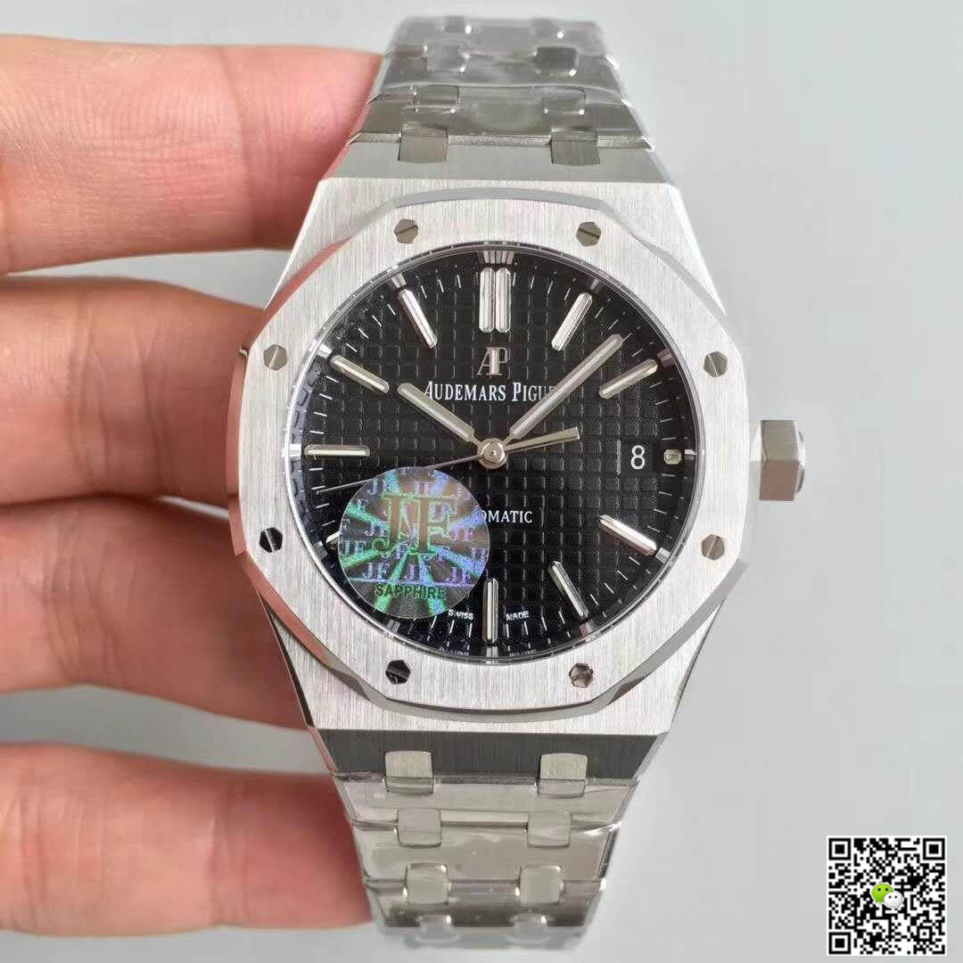 Replica Audemars P1g*et Royal Oak 15400ST.OO.1220ST.01 JF Factory 1:1 Best Edition Swiss ETA3120 Black Dial