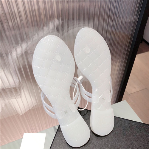 Ch**el Flat Dupes transparent sandals
