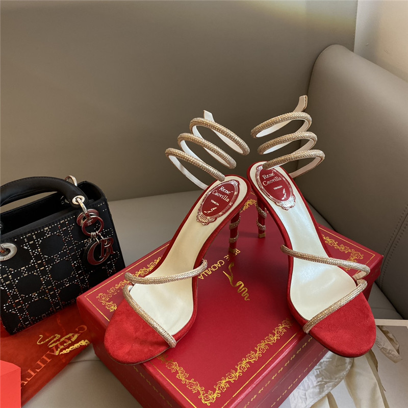Rene Caovilla Dupe Snake Band Sandals