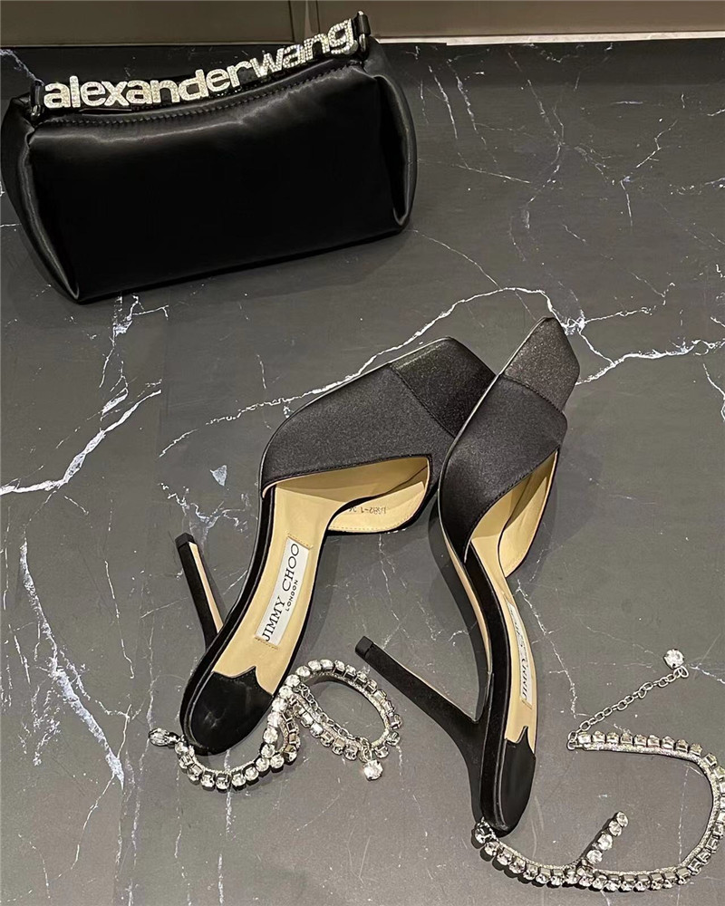 J1m*y Ch00 new ice fish mouth high-heeled sandals