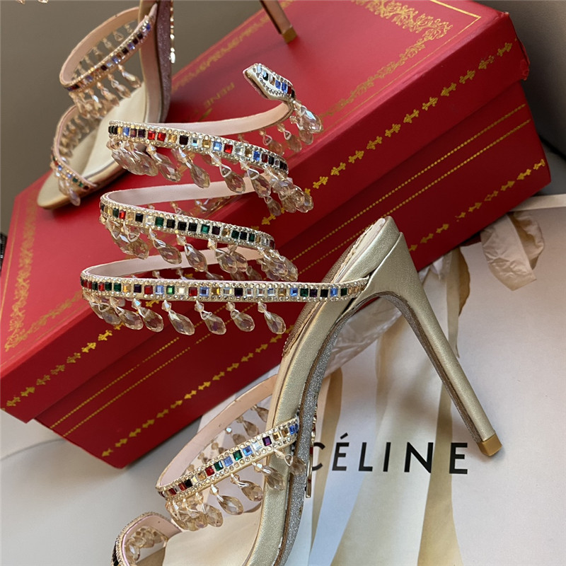 Rene Caovilla Dupe Classic snake wrap sandals