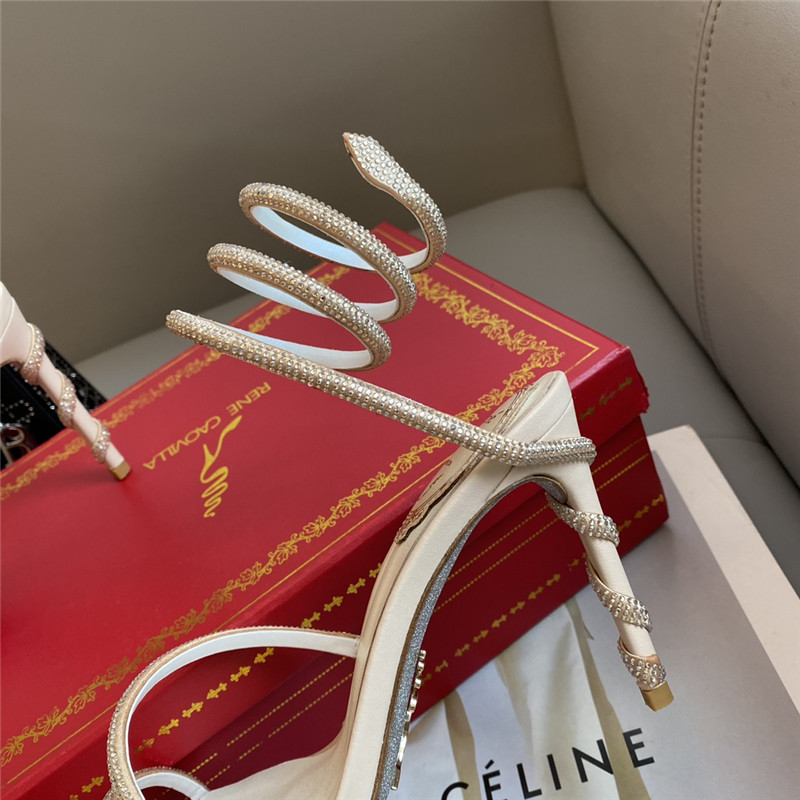 Rene Caovilla Dupe Snake Band Sandals