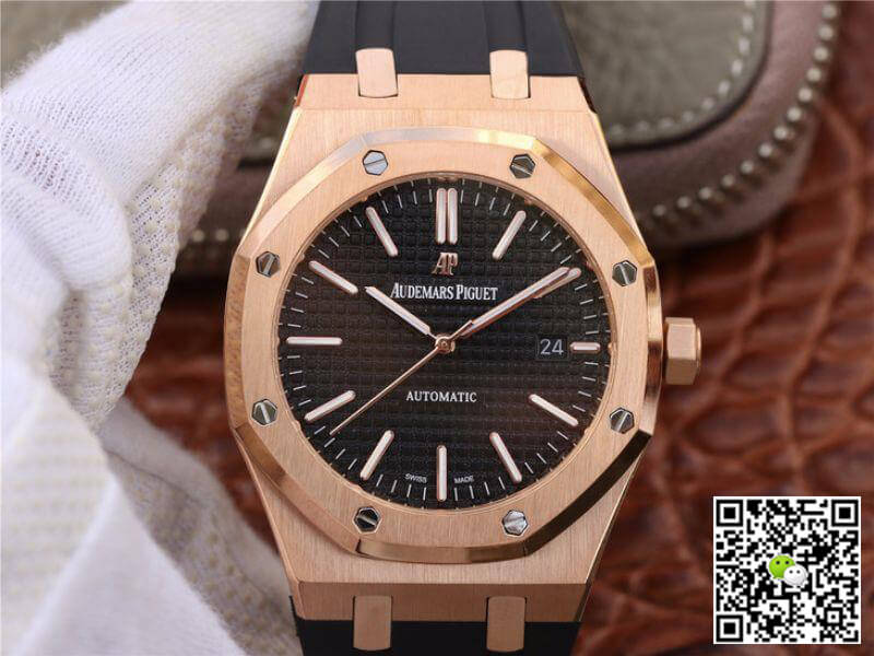 Replica Audemars P1g*et Royal Oak 15400OR.OO.D002CR.01 JF Factory 1:1 Best Edition Swiss ETA3120 Black Dial