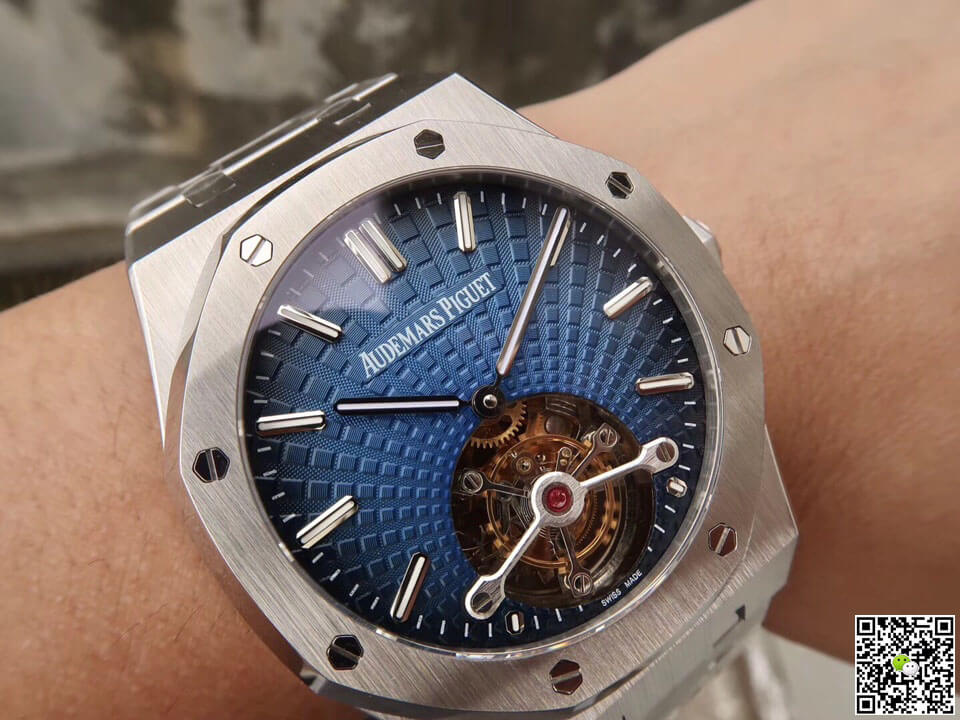 Replica Audemars P1g*et Royal Oak Tourbillon 26522TI.OO.1220TI.01 1:1 Best Edition JF Factory Smoky Blue Dial