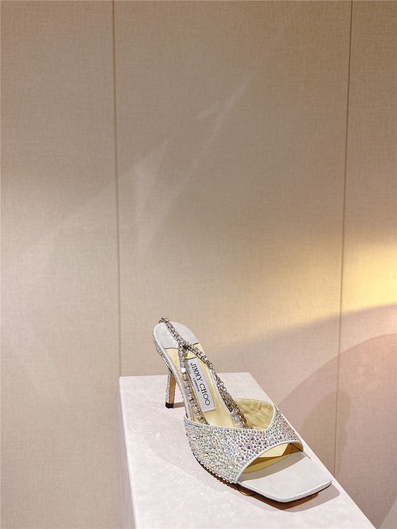 J1m*y Ch00 Pearl Heels Dupe Rhinestone Chain Heels