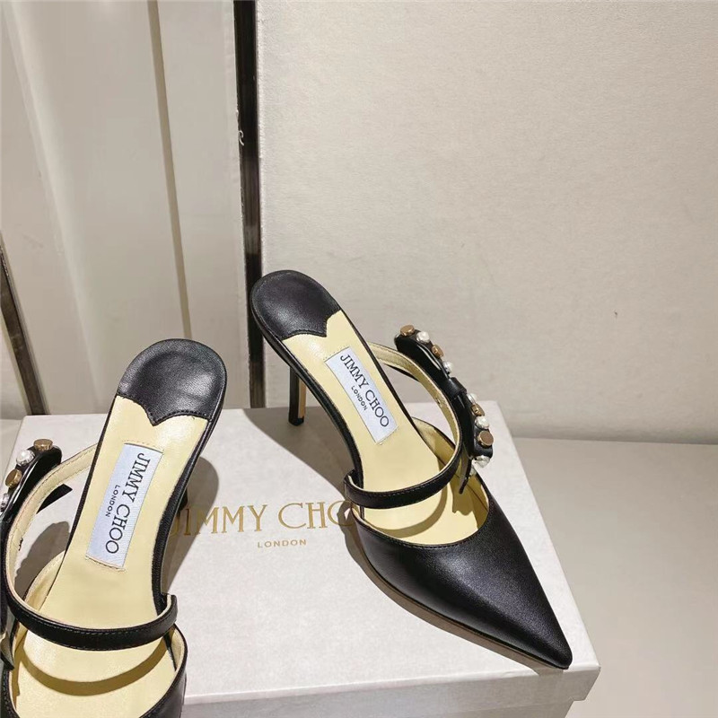 J1m*y Ch00 bow heels dupe Bow High Heel Sandals Slippers