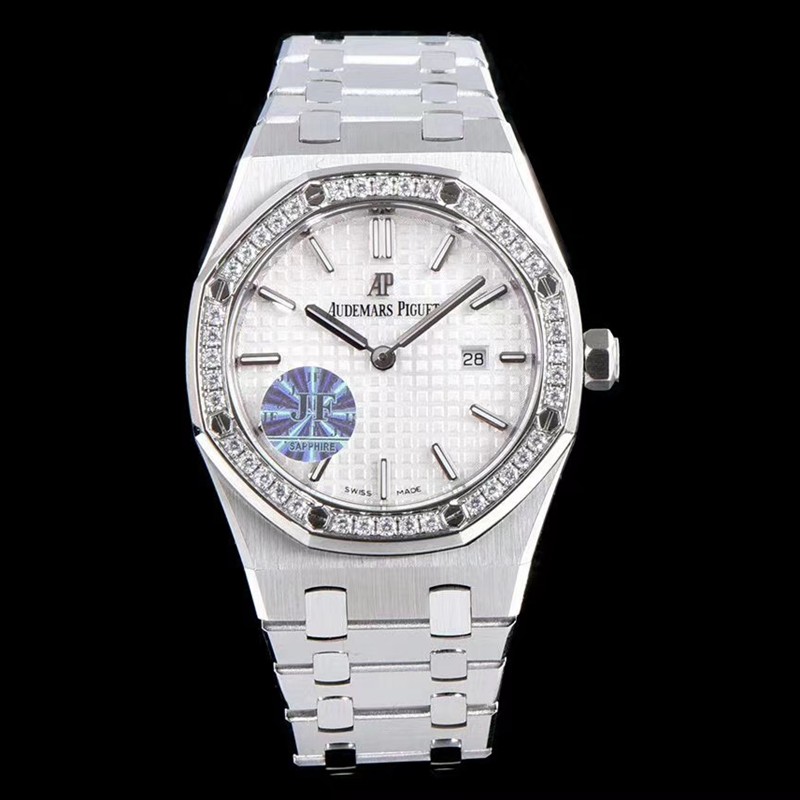 Replica Audemars P1g*et Royal Oak 67651ST.ZZ.1261ST.01 1:1 Best Edition JF Factory White Dial Swiss Quartz