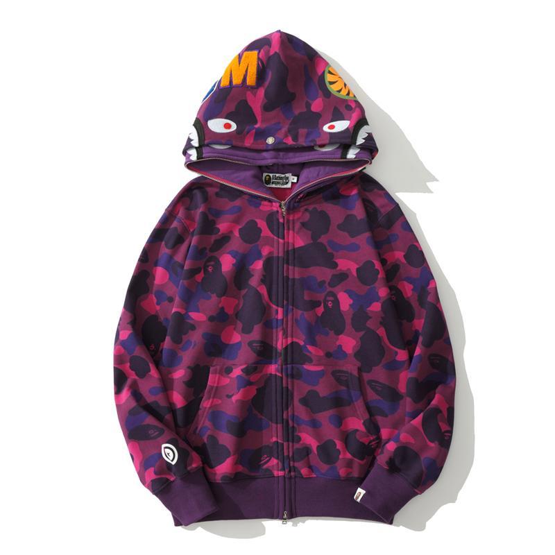 BAPE 1st Color Camo Shark Double Full Zip Hoodie