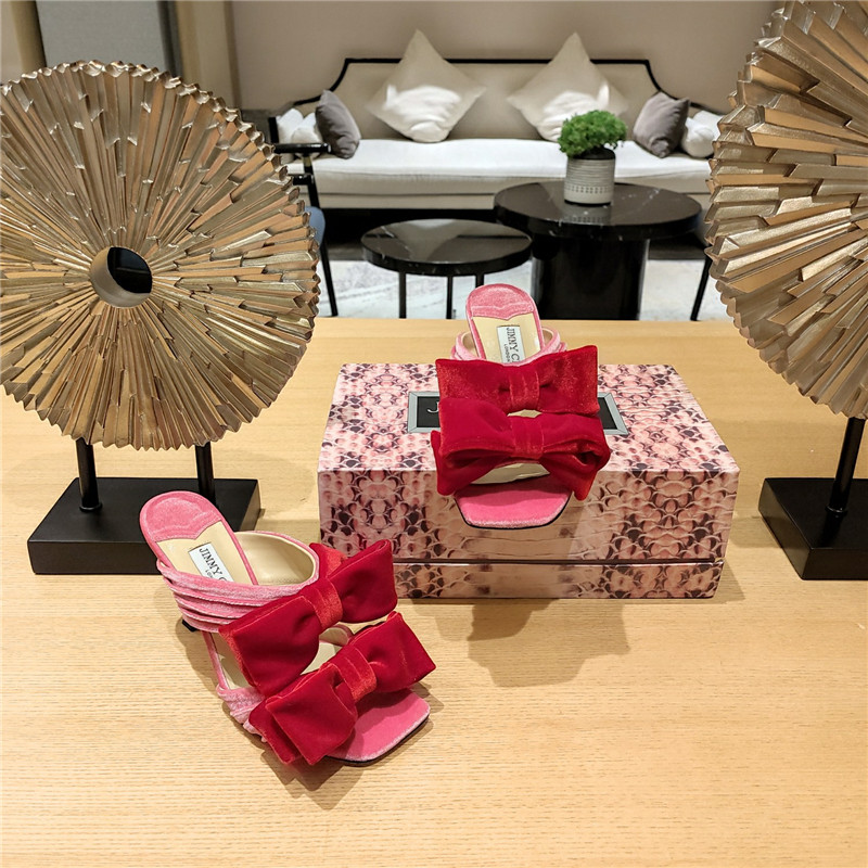 J1m*y Ch00 bow heels dupe bow crinkle sandals