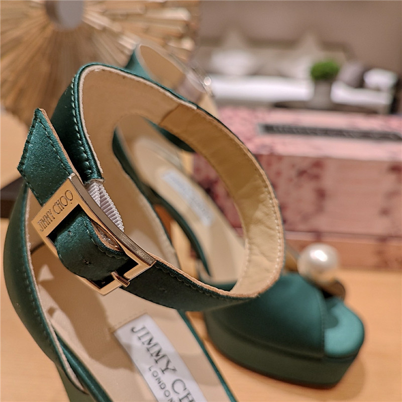 J1m*y Ch00 high heel D1am0nd chain sandals