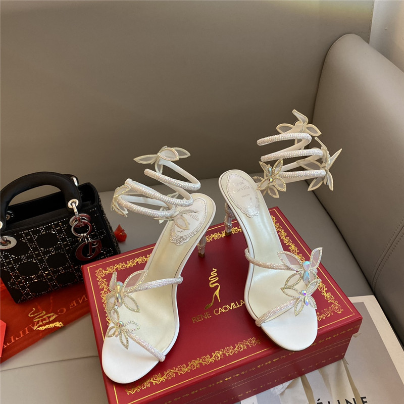 Rene Caovilla Heels Dupe latest butterfly strap high-heeled sandals