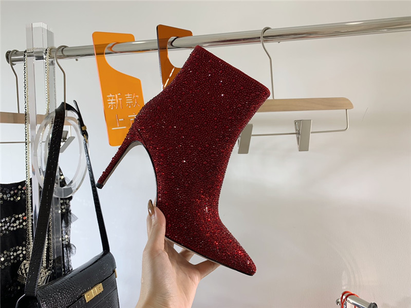 Rene Caovilla drilled pointed high heel booties