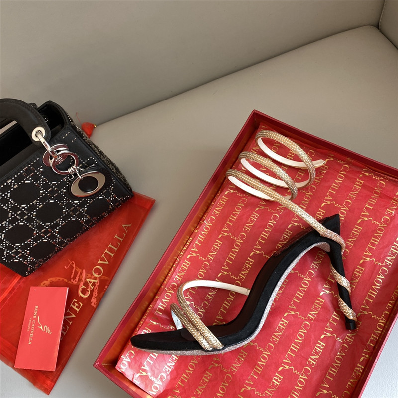 Rene Caovilla Dupe Snake Band Sandals