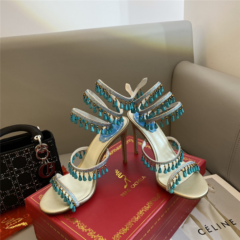 Rene Caovilla Dupe Classic snake wrap sandals