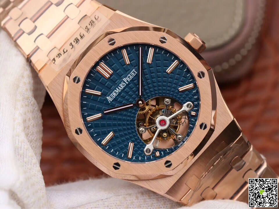 Replica Audemars P1g*et Royal Oak Tourbillon 26522OR.OO.1220OR.01 1:1 Best Edition JF Factory Blue Dial