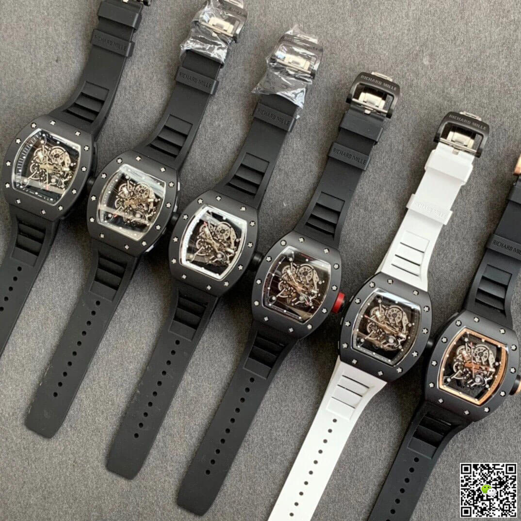Replica Richard Mille RM055 1:1 Best Edition KV Factory V2 Black Ceramic