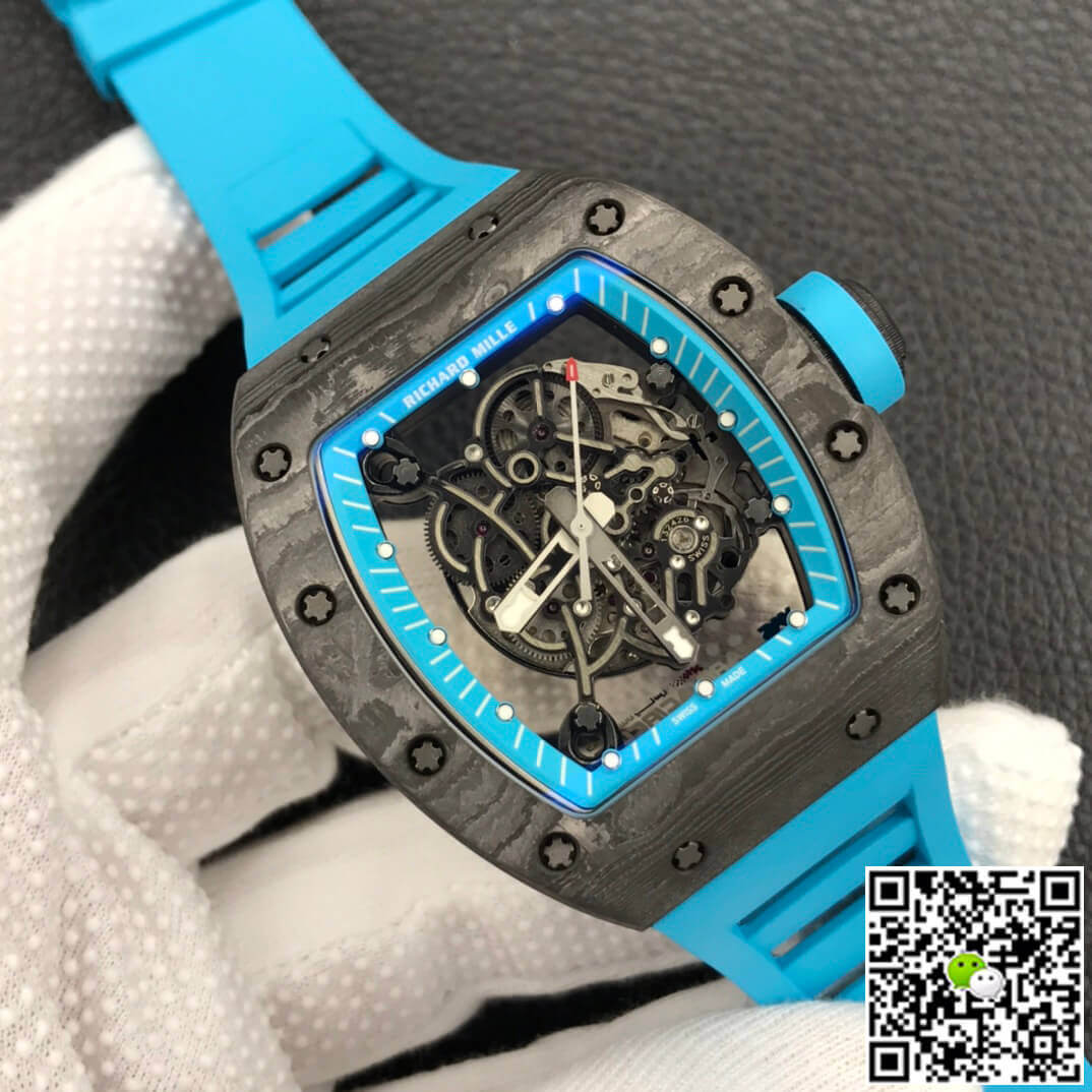 Replica Richard Mille RM055 1:1 Best Edition ZF Factory Blue Rubber Strap