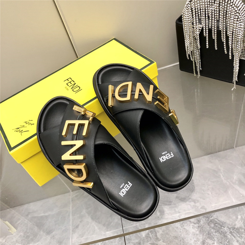 F**di metal logo slides