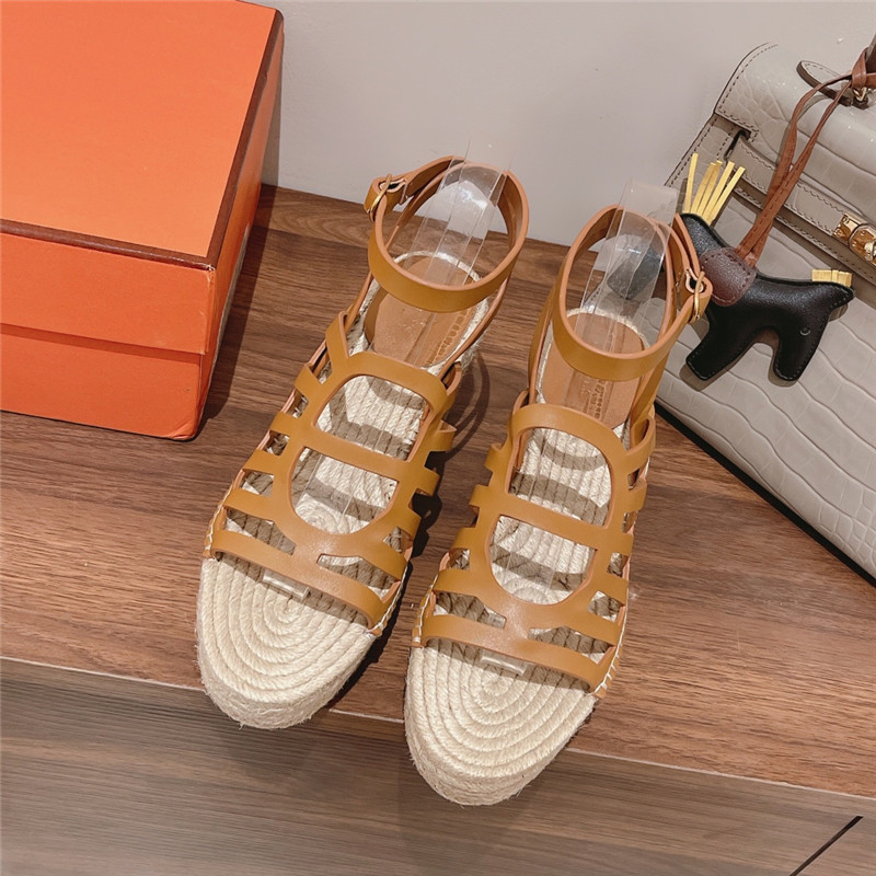 H**me5 early spring new straw sandals