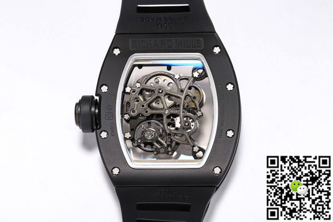 Replica Richard Mille RM-055 1:1 Best Edition BBR Factory V2 Black Ceramic Case