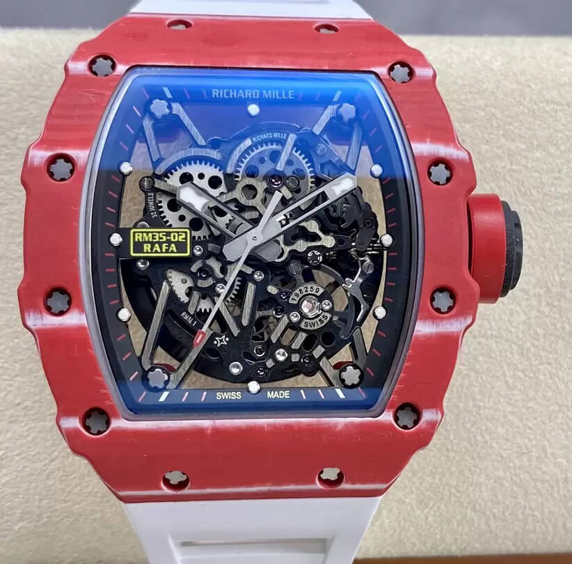 Richard Mille Replica RM35-02 1:1 Best Edition T+ Factory NTPT Carbon Fiber White Strap