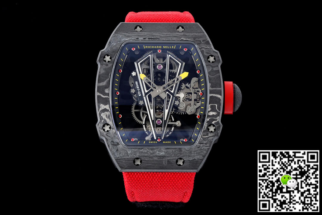 Replica Richard Mille RM27-03 Rafael Nadal Tourbillon 1:1 Best Edition RM Factory Red Strap