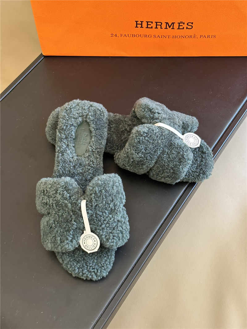 H**me5 fur roll cake hair H slippers