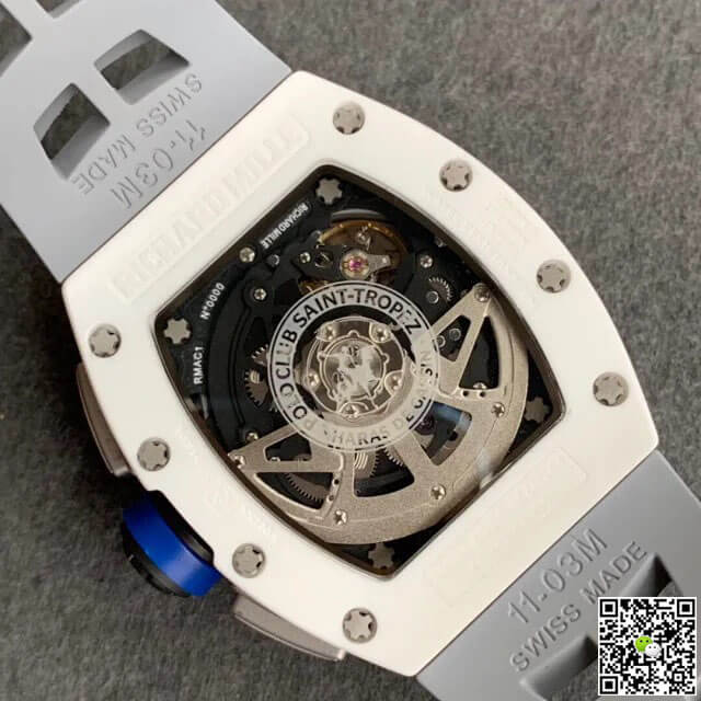 Replica Richard Mille RM-011 1:1 Best Edition KV Factory White Ceramic Case
