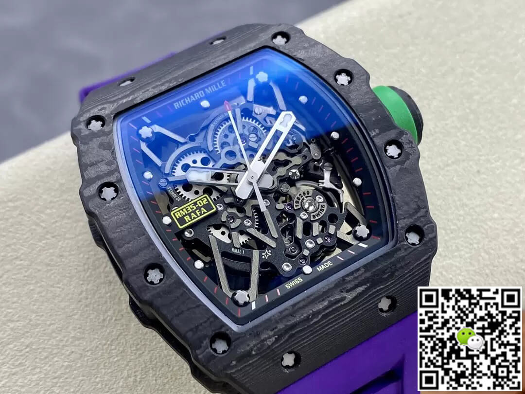 Richard Mille Replica RM35-02 1:1 Best Edition T+ Factory NTPT Carbon Fiber Purple Strap