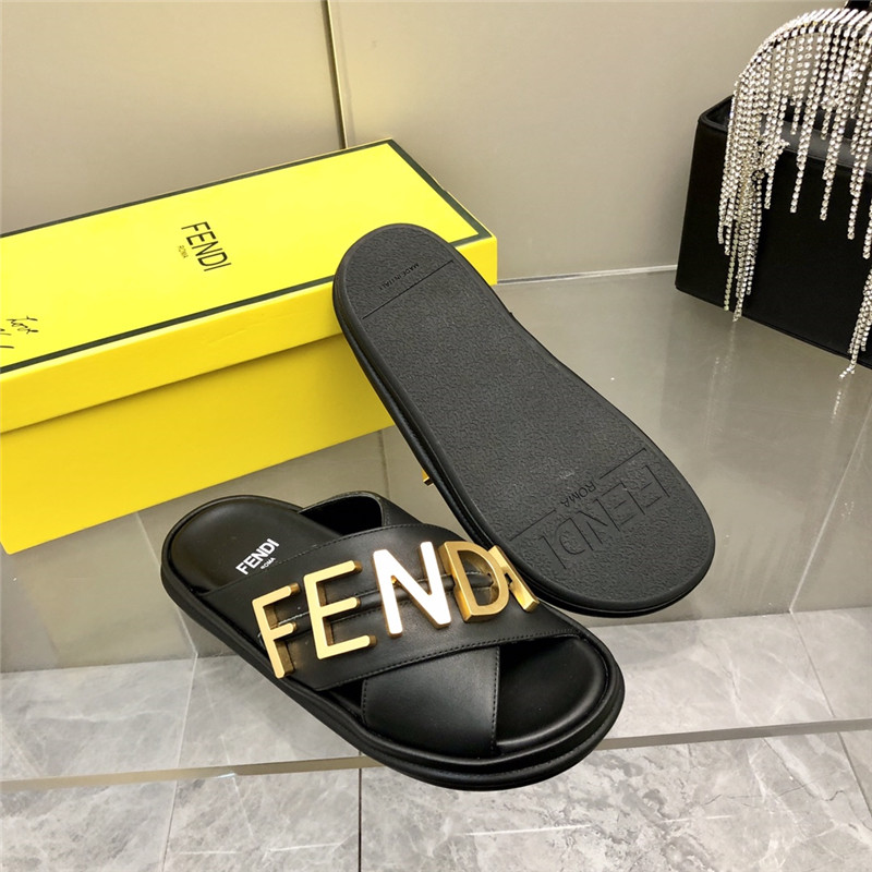 F**di metal logo slides