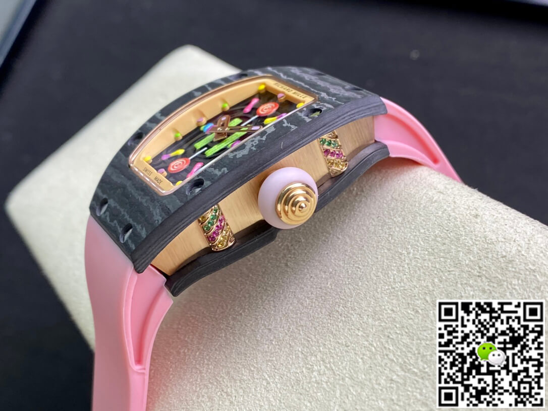 Richard Mille Replica RM-07 Bon Bon 1:1 Best Edition RM Factory Pink Strap